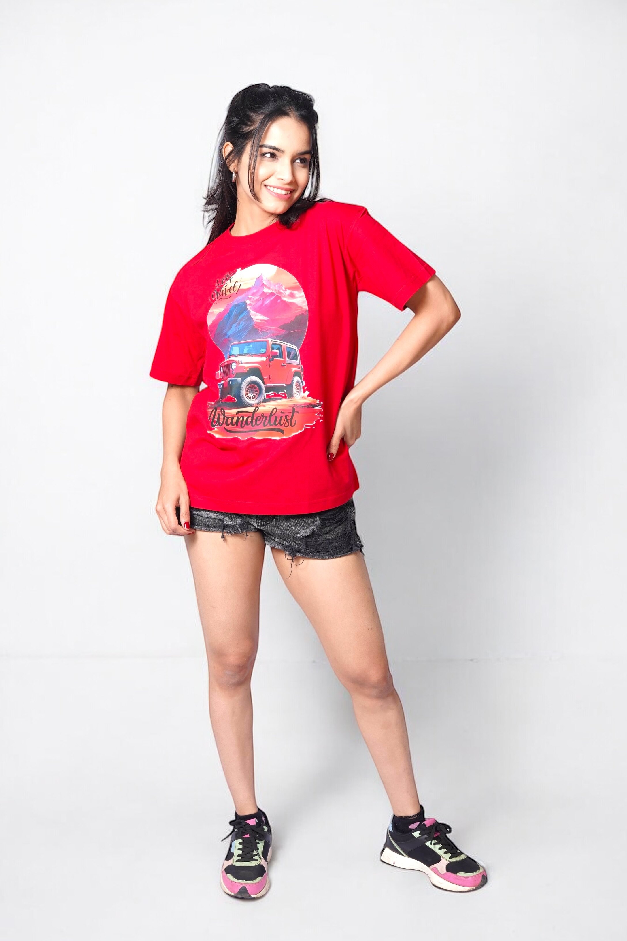 Wanderlust | Women’s Printed Dropped Shoulder/ Oversized T-shirt